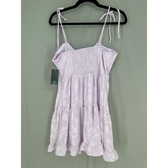 Wild Fable Dress Womens Small Purple Mini Lavender Pastel Tiered Milkmaid Boho - Picture 3 of 8
